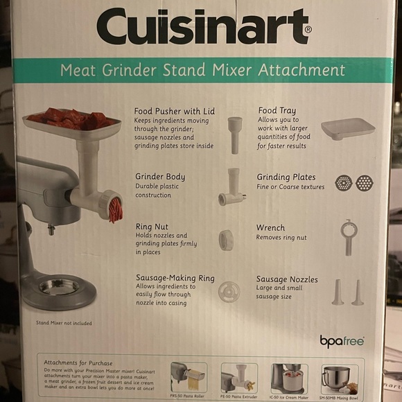 Cuisinart Meat Poultry Grinder Stand Mixer Attachment model MG 50. New - Picture 2 of 4